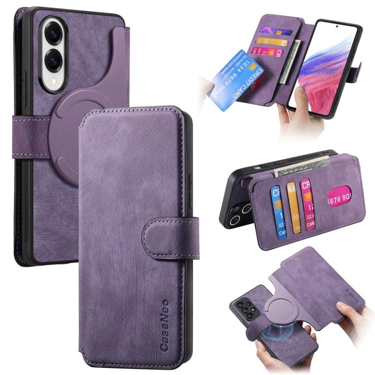 CaseNeo MagSafe RFID Anti-theft Retro Leather Phone Case, For Galaxy S26 FE 5G, For Galaxy S26+ 5G, For Galaxy S26 Ultra 5G, For Galaxy S26 5G, For Galaxy S25 FE 5G, For Galaxy S25 Edge 5G, For Galaxy S25 5G, For Galaxy S25+ 5G