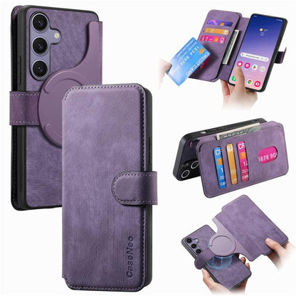CaseNeo MagSafe RFID Anti-theft Retro Leather Phone Case, For Galaxy S26 FE 5G, For Galaxy S26+ 5G, For Galaxy S26 Ultra 5G, For Galaxy S26 5G, For Galaxy S25 FE 5G, For Galaxy S25 Edge 5G, For Galaxy S25 5G, For Galaxy S25+ 5G