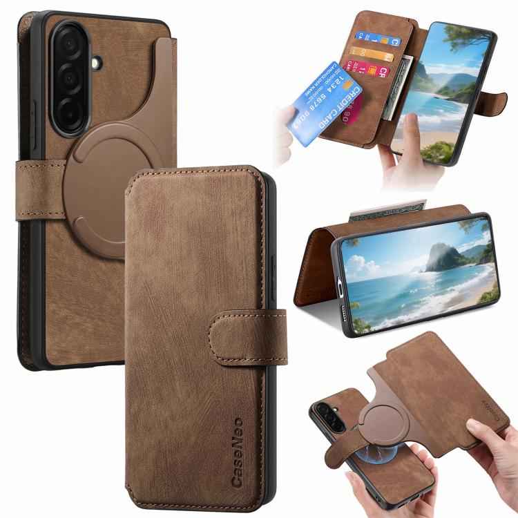 CaseNeo MagSafe RFID Anti-theft Retro Leather Phone Case, For Samsung Galaxy S26 5G, For Samsung Galaxy S25 FE 5G, For Samsung Galaxy S25 Edge 5G, For Samsung Galaxy S25 5G, For Samsung Galaxy S25+ 5G, For Samsung Galaxy S25 Ultra 5G                   ...