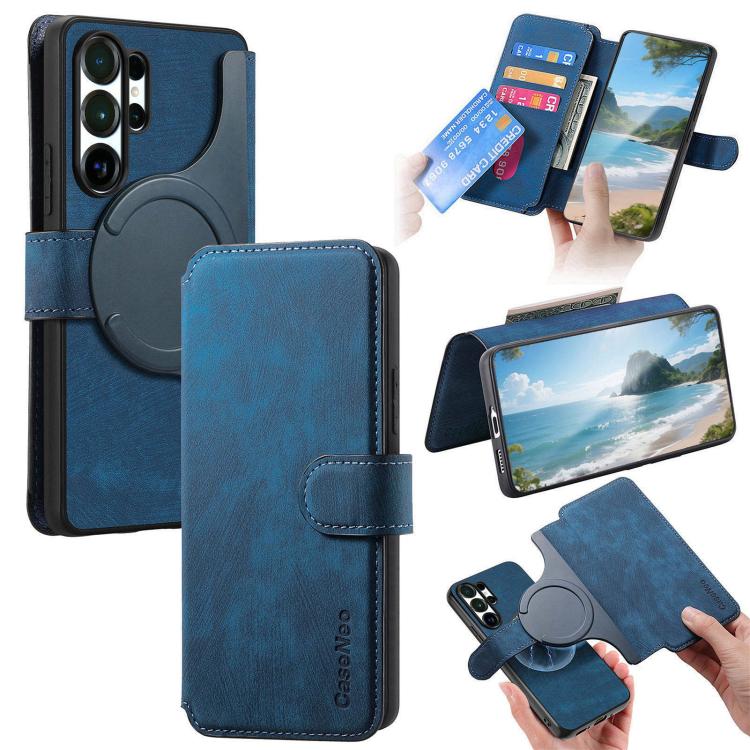 CaseNeo MagSafe RFID Anti-theft Retro Leather Phone Case, For Galaxy S26 FE 5G, For Galaxy S26+ 5G, For Galaxy S26 Ultra 5G, For Galaxy S26 5G, For Galaxy S25 FE 5G, For Galaxy S25 Edge 5G, For Galaxy S25 5G, For Galaxy S25+ 5G