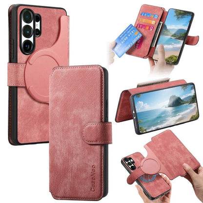 CaseNeo MagSafe RFID Anti-theft Retro Leather Phone Case, For Galaxy S26 FE 5G, For Galaxy S26+ 5G, For Galaxy S26 Ultra 5G, For Galaxy S26 5G, For Galaxy S25 FE 5G, For Galaxy S25 Edge 5G, For Galaxy S25 5G, For Galaxy S25+ 5G