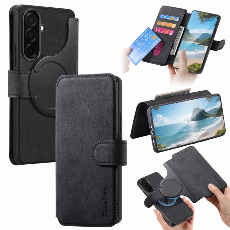 CaseNeo MagSafe RFID Anti-theft Retro Leather Phone Case, For Galaxy S26 FE 5G, For Galaxy S26+ 5G, For Galaxy S26 Ultra 5G, For Galaxy S26 5G, For Galaxy S25 FE 5G, For Galaxy S25 Edge 5G, For Galaxy S25 5G, For Galaxy S25+ 5G