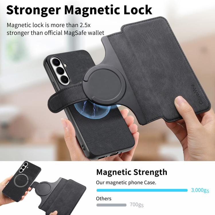 CaseNeo MagSafe RFID Anti-theft Retro Leather Phone Case, For Galaxy S26 FE 5G, For Galaxy S26+ 5G, For Galaxy S26 Ultra 5G, For Galaxy S26 5G, For Galaxy S25 FE 5G, For Galaxy S25 Edge 5G, For Galaxy S25 5G, For Galaxy S25+ 5G