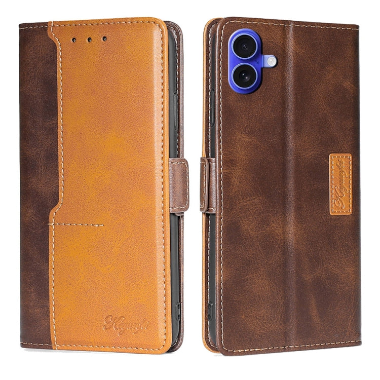 Contrast Color Side Buckle Leather Phone Case