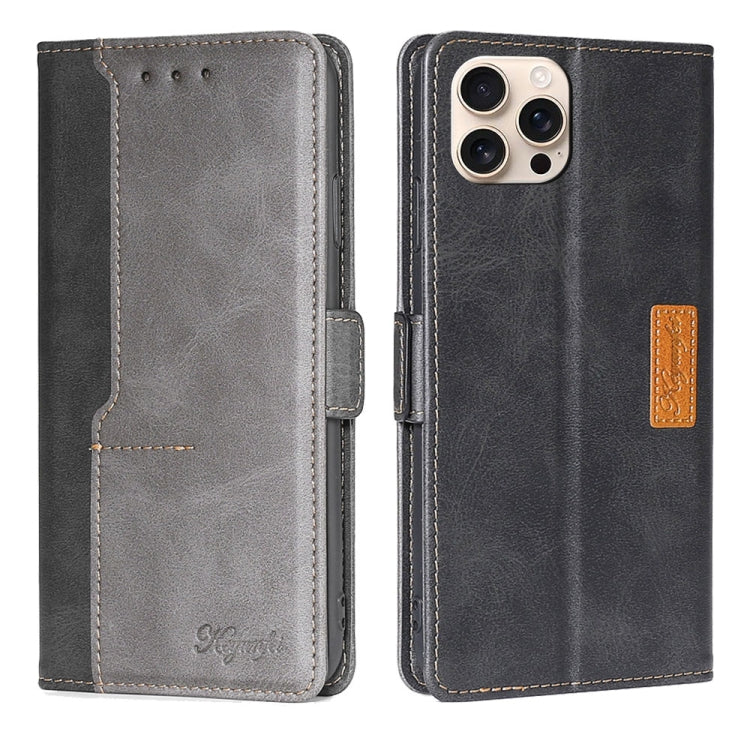Contrast Color Side Buckle Leather Phone Case