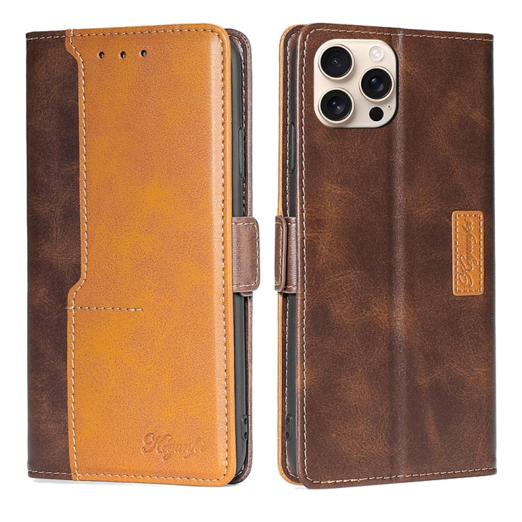 Contrast Color Side Buckle Leather Phone Case