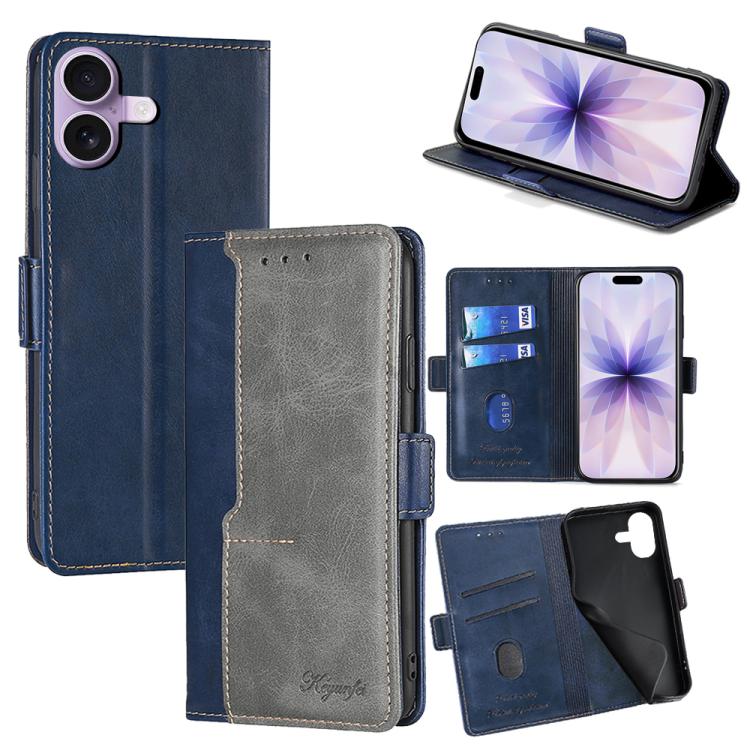 Contrast Color Side Buckle Leather Phone Case