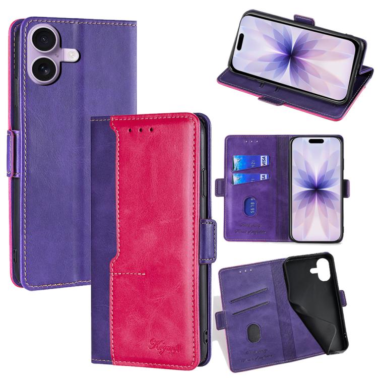 Contrast Color Side Buckle Leather Phone Case