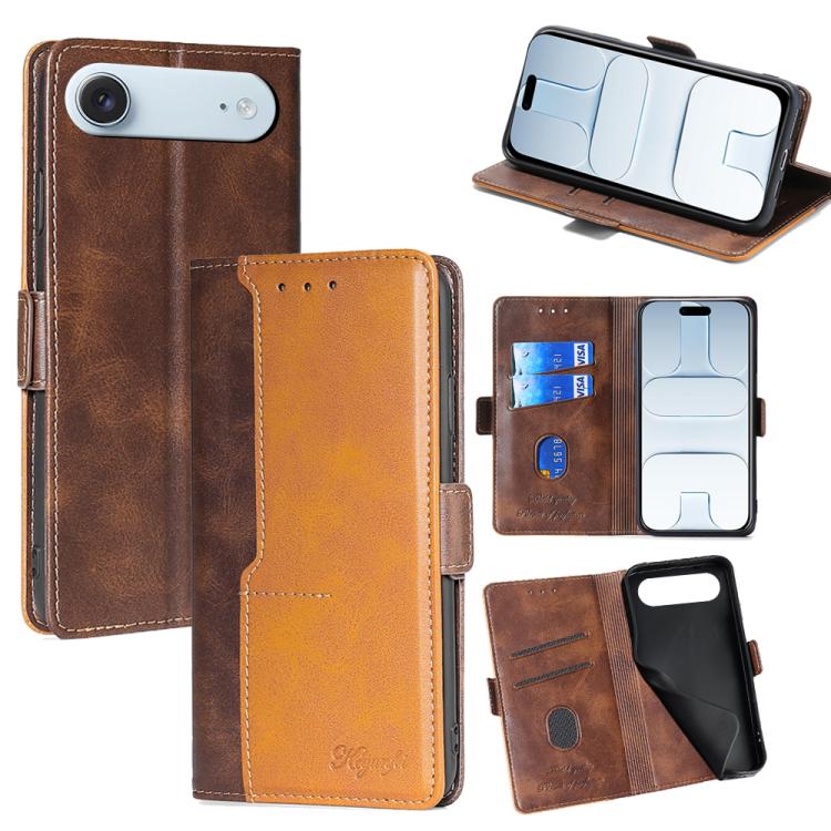 Contrast Color Side Buckle Leather Phone Case