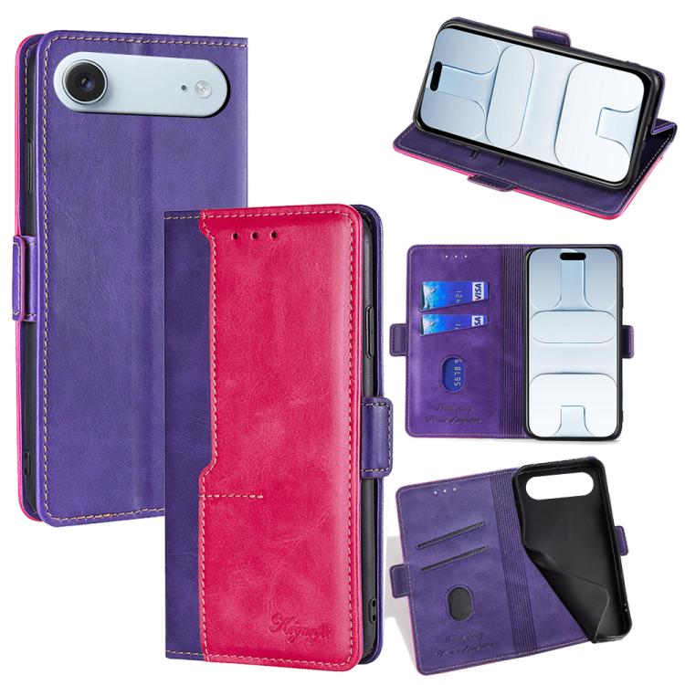 Contrast Color Side Buckle Leather Phone Case