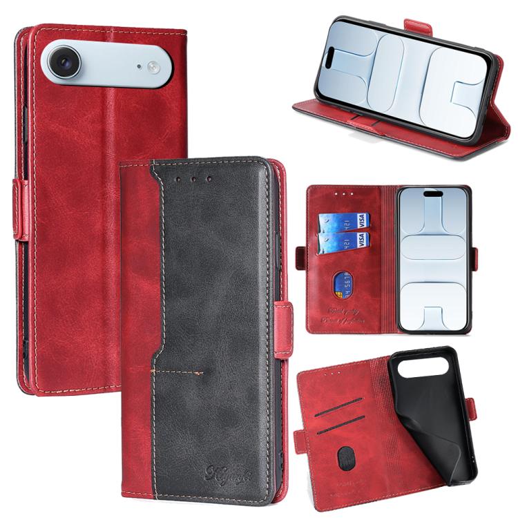 Contrast Color Side Buckle Leather Phone Case