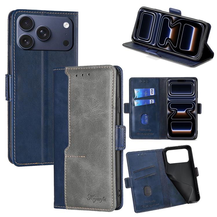 Contrast Color Side Buckle Leather Phone Case