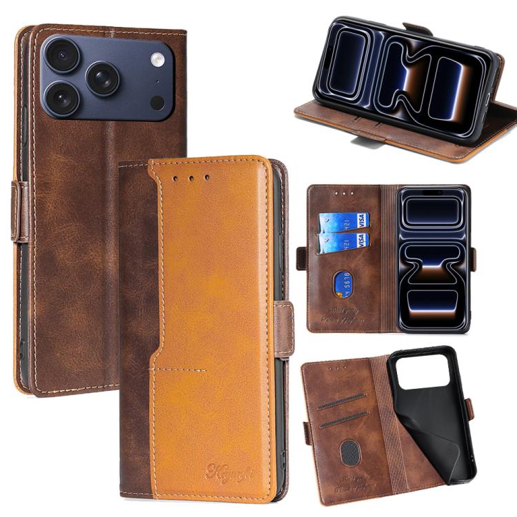 Contrast Color Side Buckle Leather Phone Case
