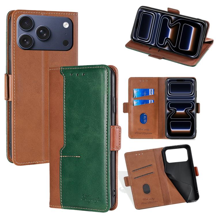 Contrast Color Side Buckle Leather Phone Case