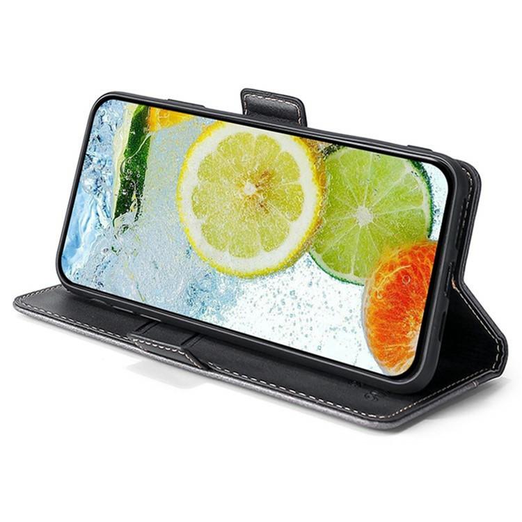 Contrast Color Side Buckle Leather Phone Case