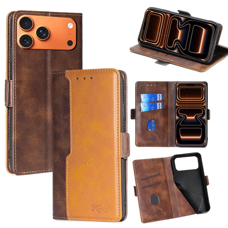 Contrast Color Side Buckle Leather Phone Case