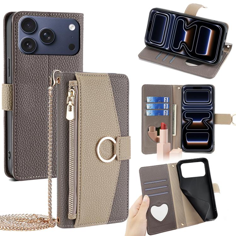 Crossbody Litchi Texture Leather Phone Case