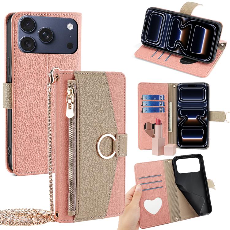 Crossbody Litchi Texture Leather Phone Case