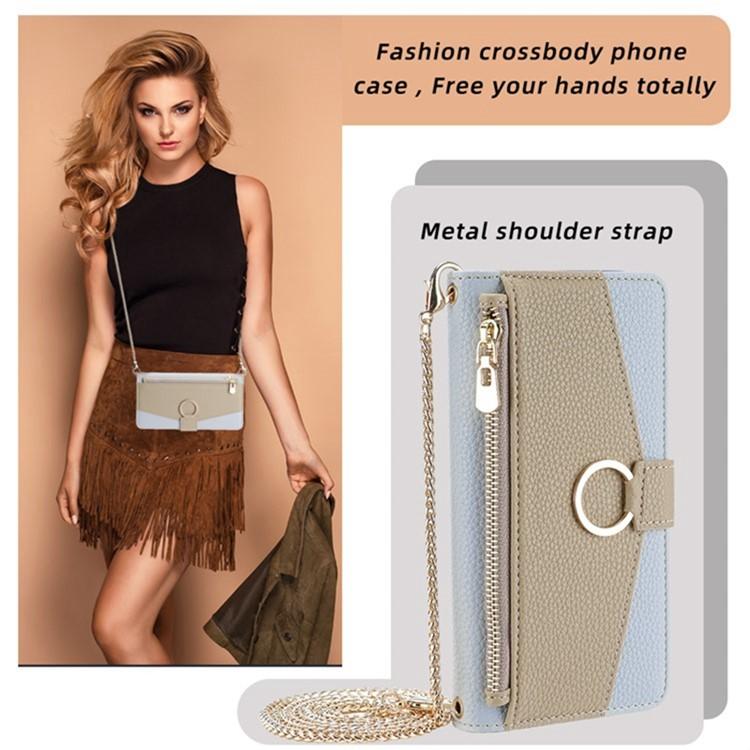 Crossbody Litchi Texture Leather Phone Case