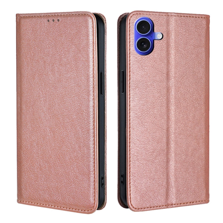 Gloss Oil Solid Color Magnetic Leather Phone Case