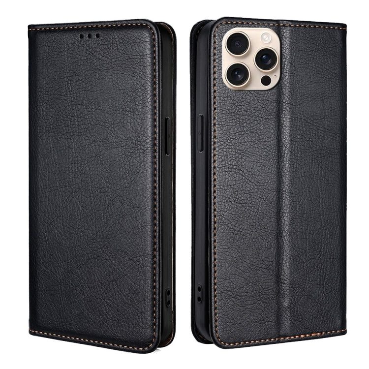 Gloss Oil Solid Color Magnetic Leather Phone Case