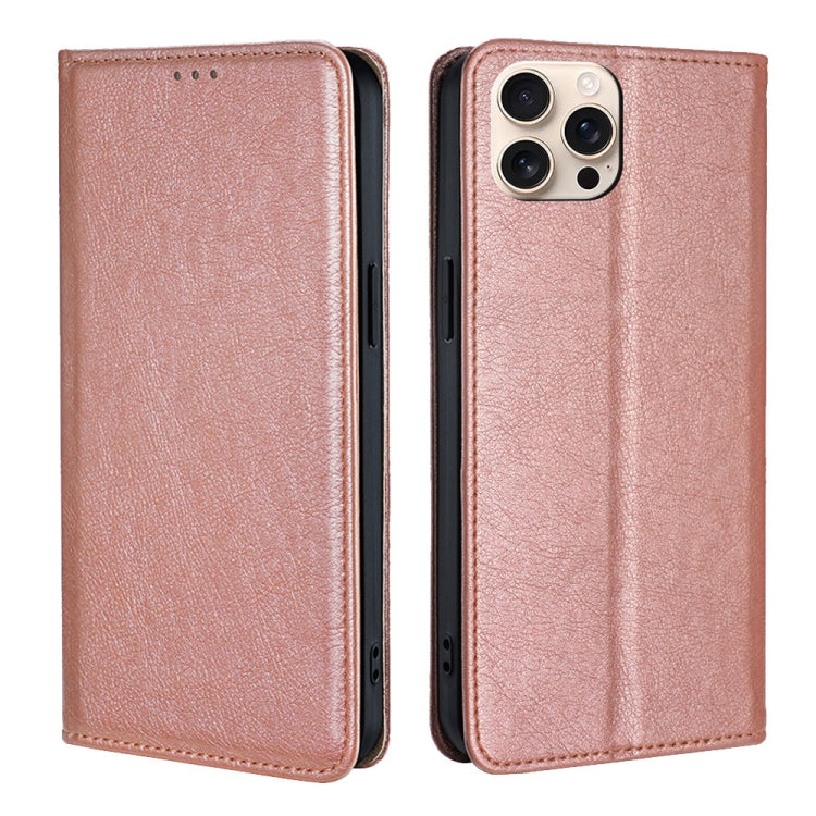 Gloss Oil Solid Color Magnetic Leather Phone Case