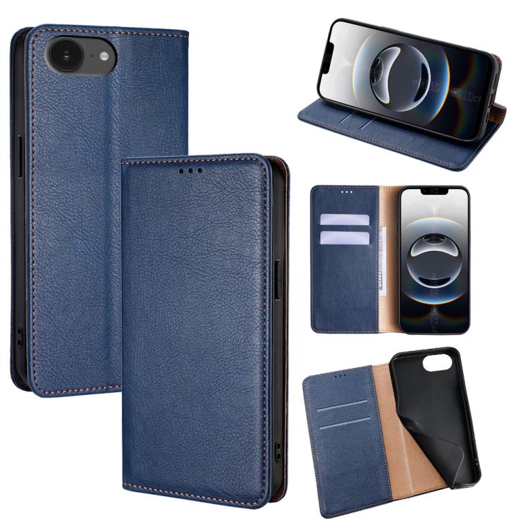 Gloss Oil Solid Color Magnetic Leather Phone Case