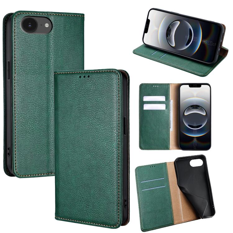 Gloss Oil Solid Color Magnetic Leather Phone Case