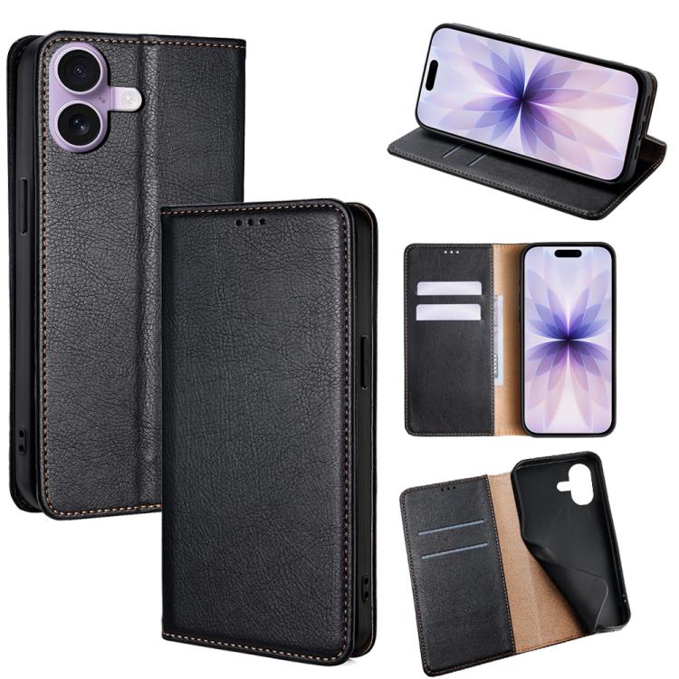 Gloss Oil Solid Color Magnetic Leather Phone Case