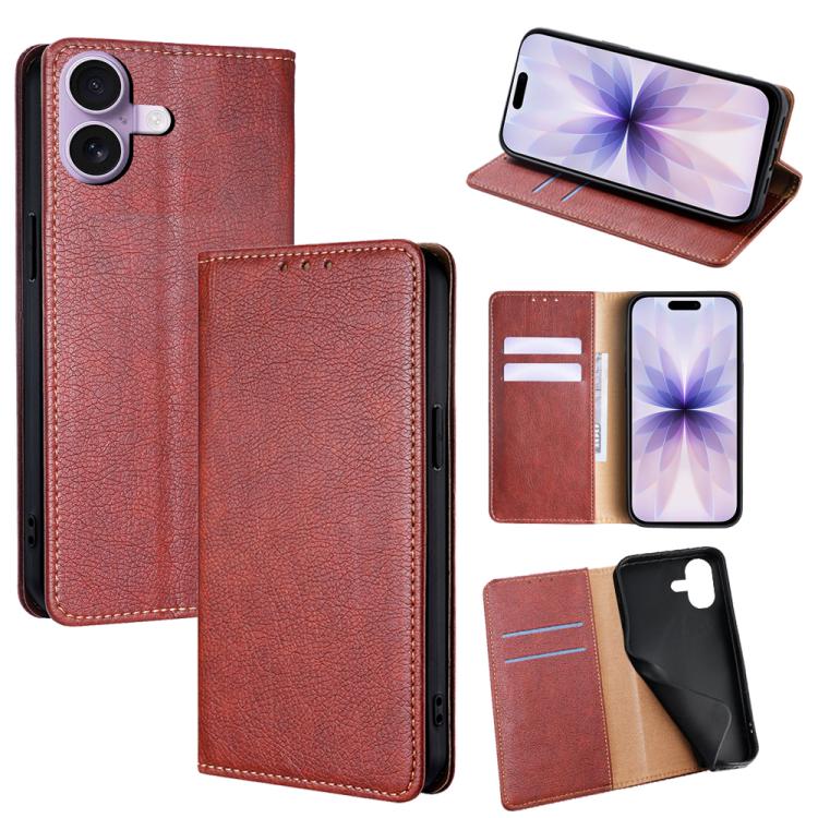 Gloss Oil Solid Color Magnetic Leather Phone Case