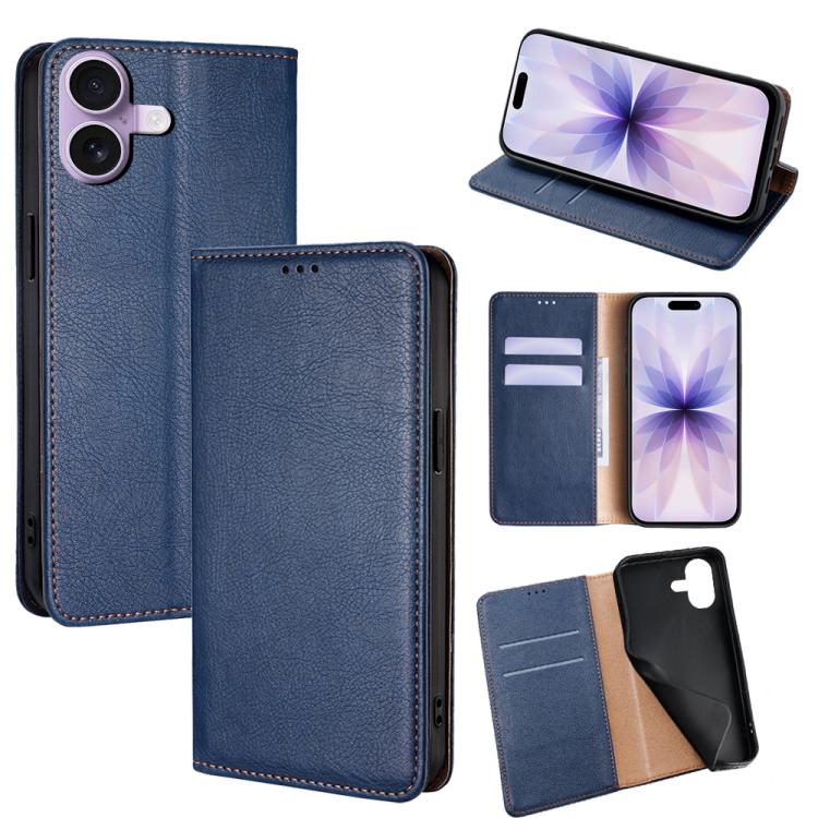 Gloss Oil Solid Color Magnetic Leather Phone Case