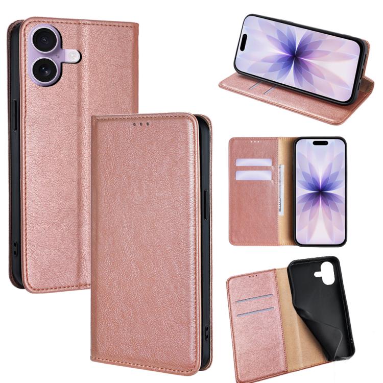 Gloss Oil Solid Color Magnetic Leather Phone Case