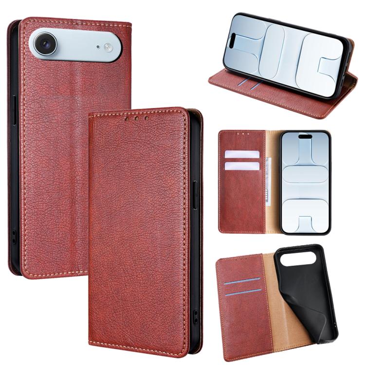 Gloss Oil Solid Color Magnetic Leather Phone Case