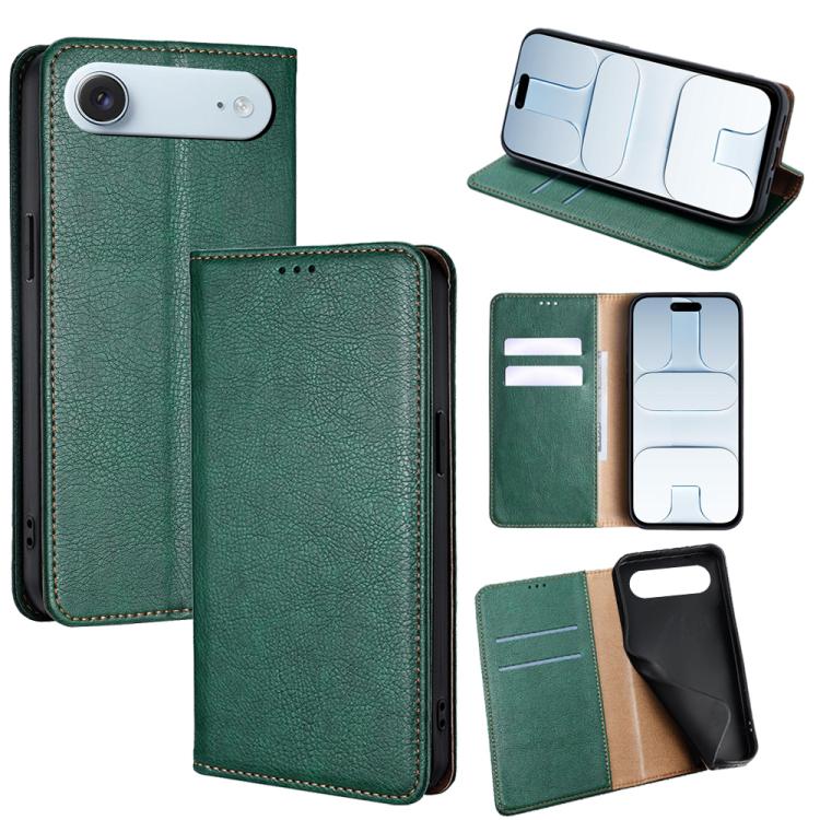 Gloss Oil Solid Color Magnetic Leather Phone Case