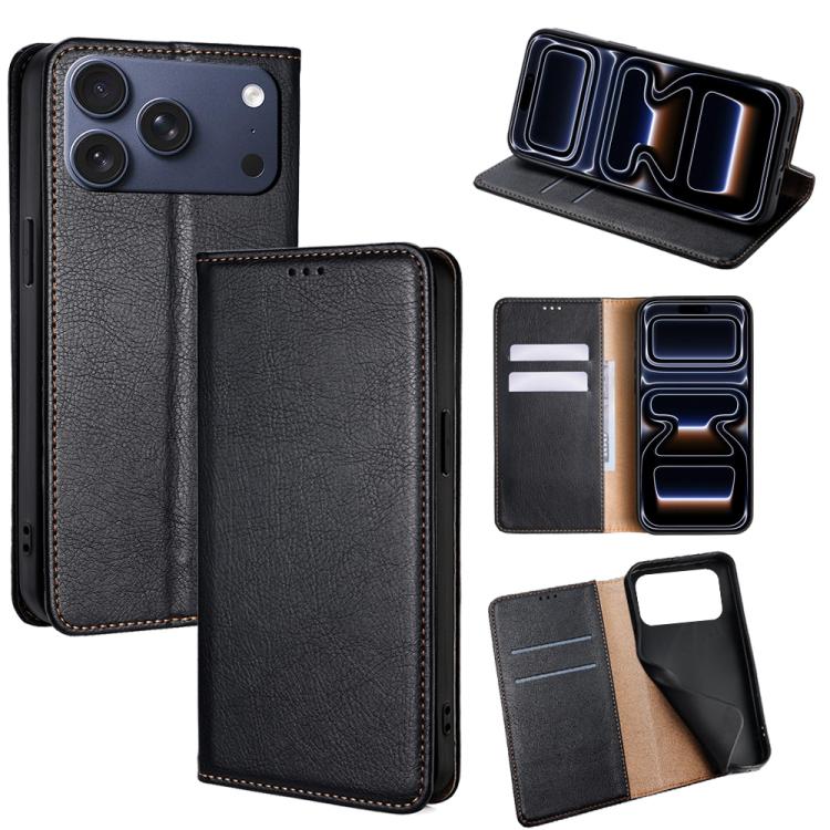 Gloss Oil Solid Color Magnetic Leather Phone Case