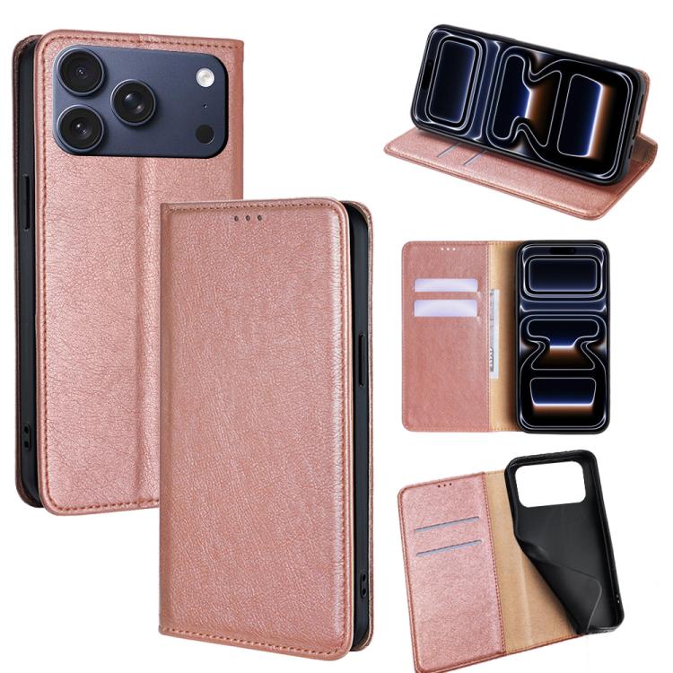 Gloss Oil Solid Color Magnetic Leather Phone Case