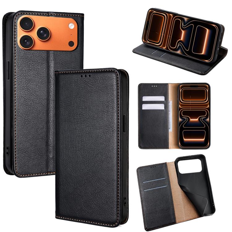 Gloss Oil Solid Color Magnetic Leather Phone Case