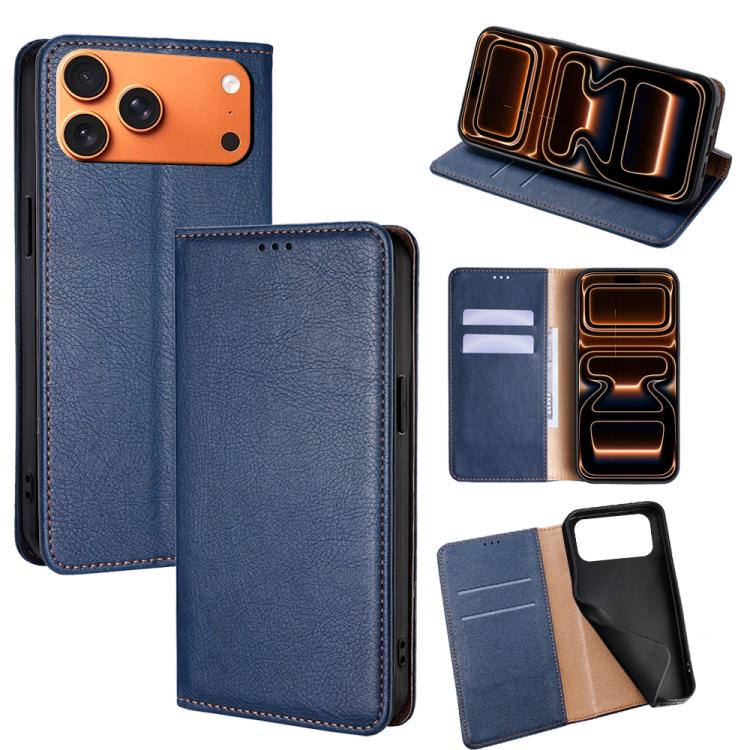 Gloss Oil Solid Color Magnetic Leather Phone Case