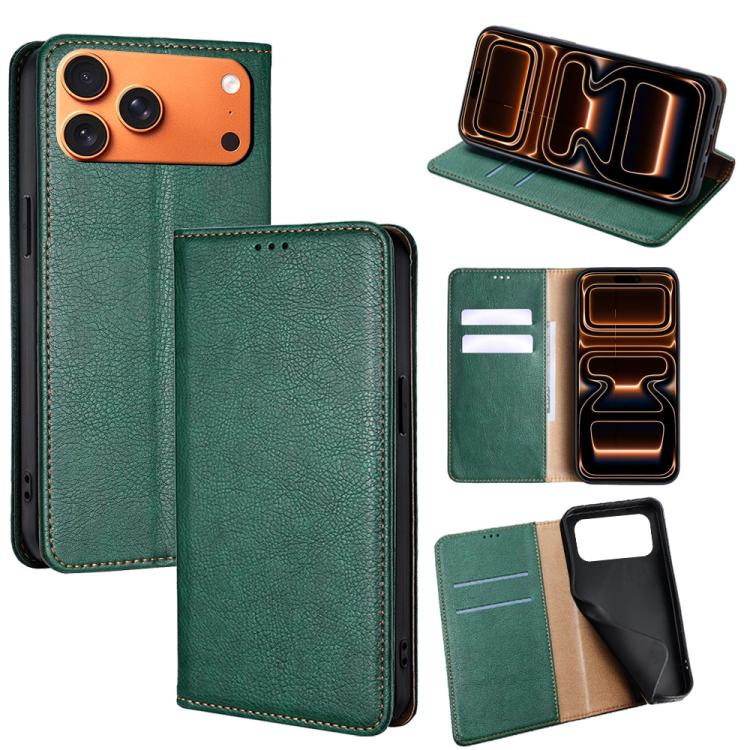 Gloss Oil Solid Color Magnetic Leather Phone Case