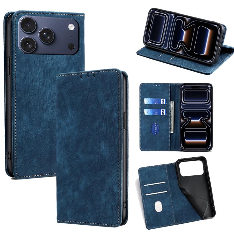 RFID Anti-theft Brush Magnetic Leather Phone Case