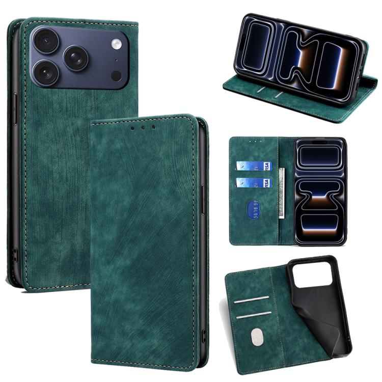 RFID Anti-theft Brush Magnetic Leather Phone Case