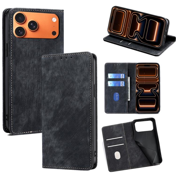 RFID Anti-theft Brush Magnetic Leather Phone Case