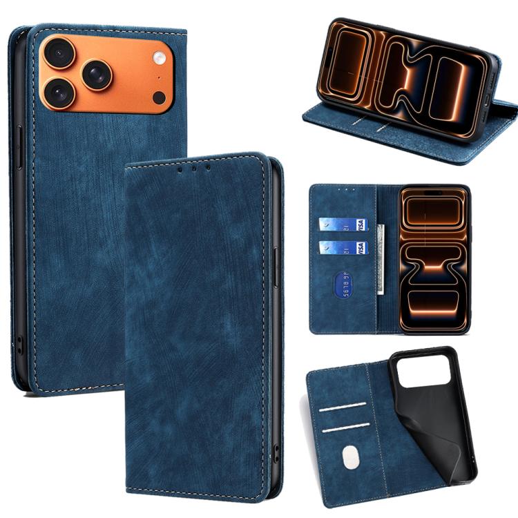 RFID Anti-theft Brush Magnetic Leather Phone Case