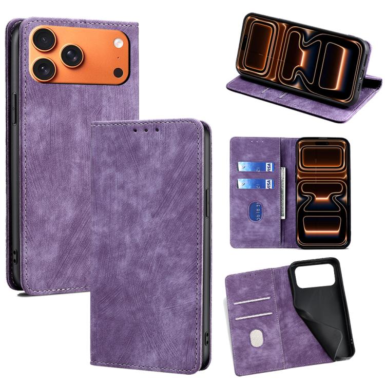 RFID Anti-theft Brush Magnetic Leather Phone Case