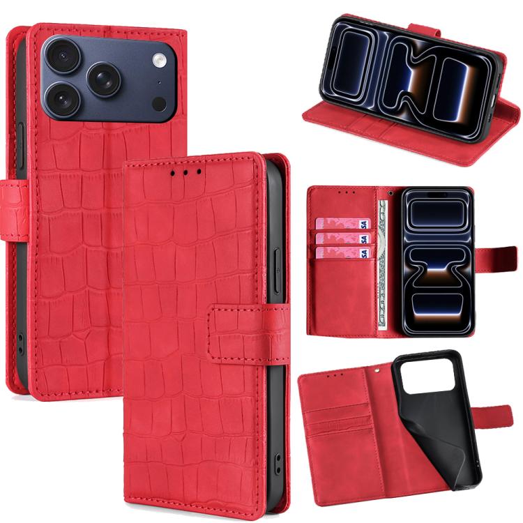 Skin Feel Crocodile Magnetic Clasp Leather Phone Case