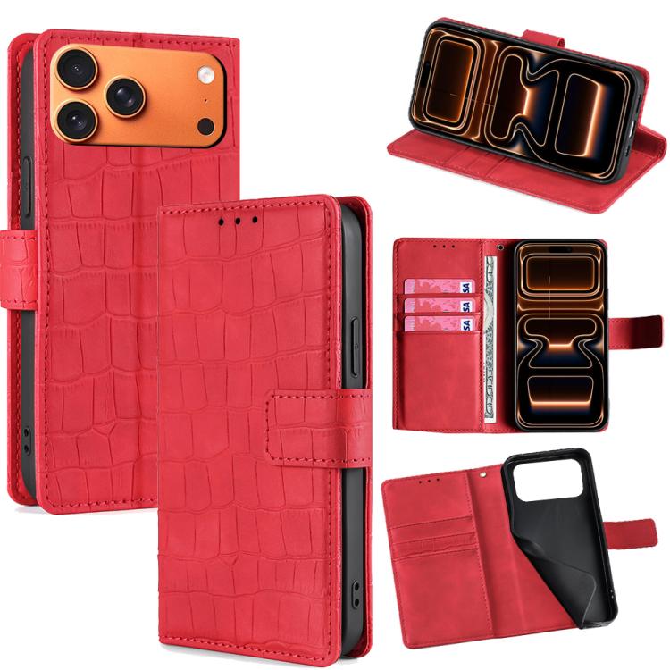 Skin Feel Crocodile Magnetic Clasp Leather Phone Case