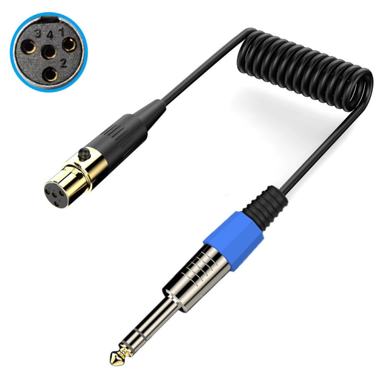 Stereo Microphone Aux Audio Cable Coiled Adapter Cable, Length: 0.5m