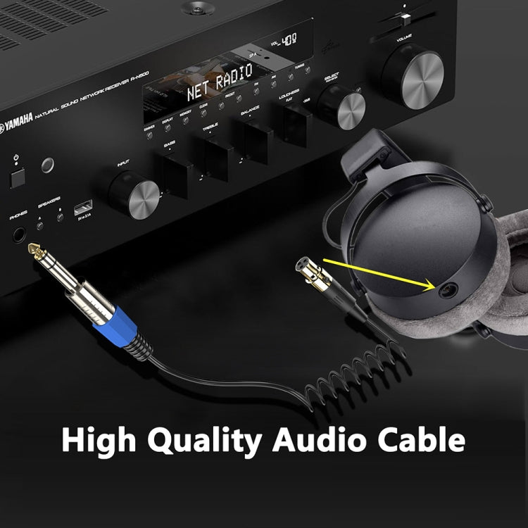 Stereo Microphone Aux Audio Cable Coiled Adapter Cable, Length: 0.5m