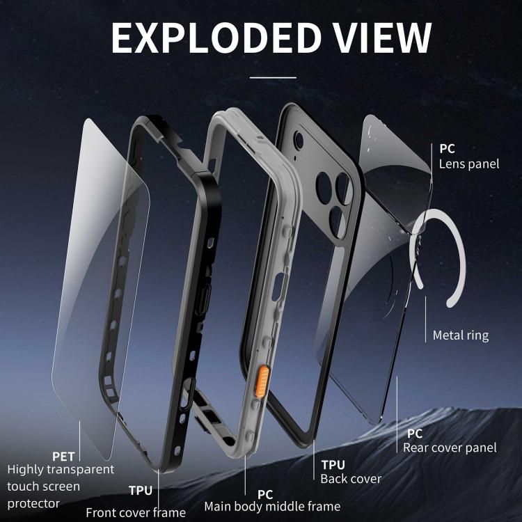 RedPepper Transparent Dot IP68 Waterproof Triple-proof MagSafe Phone Case