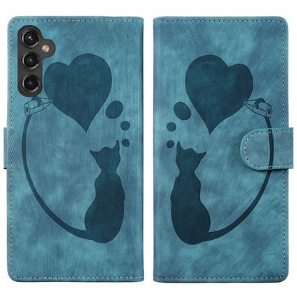 Pen Heart Cat Embossed Leather Phone Case, For Galaxy S26 FE 5G, For Samsung Galaxy S26+ 5G, For Samsung Galaxy S26 Ultra 5G, For Samsung Galaxy S26 5G, For Samsung Galaxy S25 FE 5G, For Samsung Galaxy S25 5G, For Samsung Galaxy S25+ 5G                ...